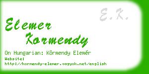 elemer kormendy business card