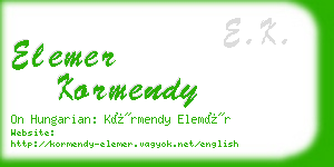 elemer kormendy business card